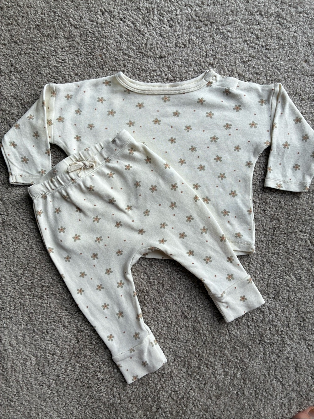 Quincy Mae Cream One-Piece with Sage Floral Print